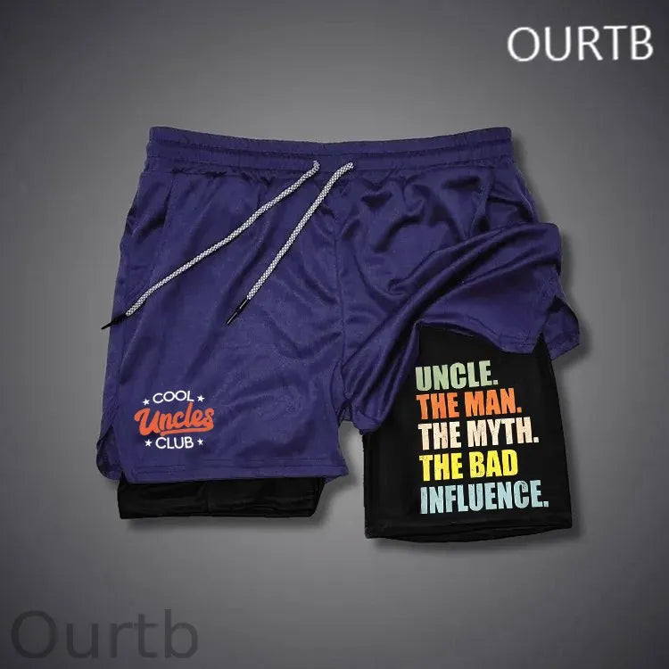 Cool Uncle Club Uncle The Man The Myth The Bad Influence Funny Art Print Shorts Pants
