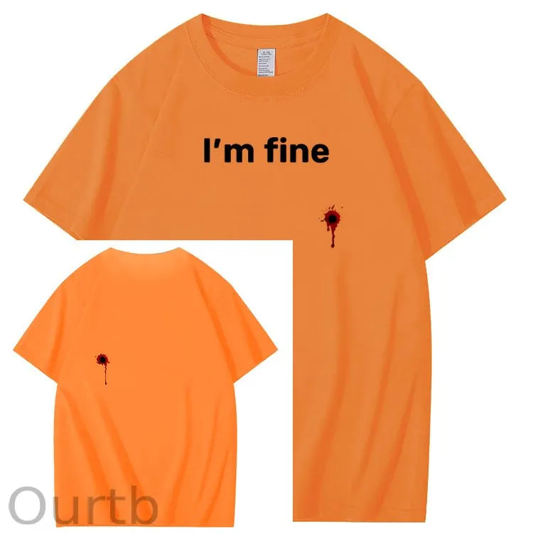 I'm Fine Pattern100% Cotton T-Shirt