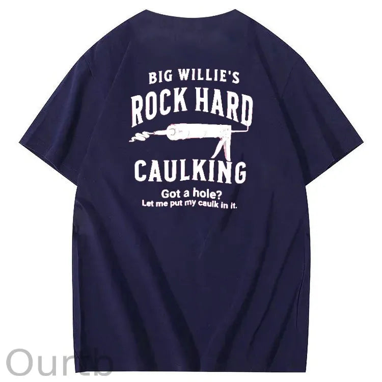 Big Willie’s Rock Pattern Print Crew Neck T-Shirt