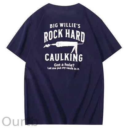 Big Willie’s Rock Pattern Print Crew Neck T-Shirt