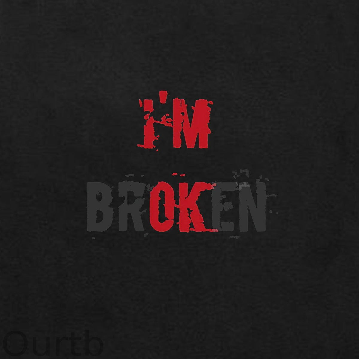 I’M BROKEN Letter Graphic Casual Black Print Hoodie