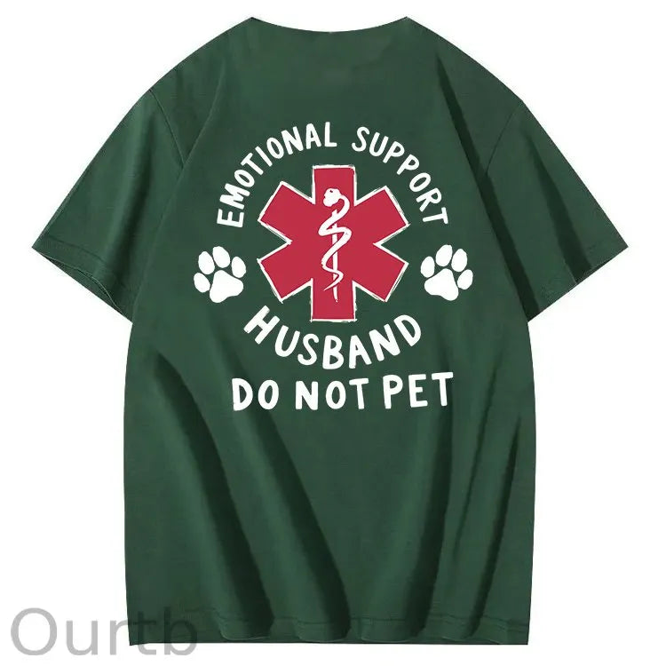 Emotional Support Husband Do Not Pet 100% Cotton T-Shirt