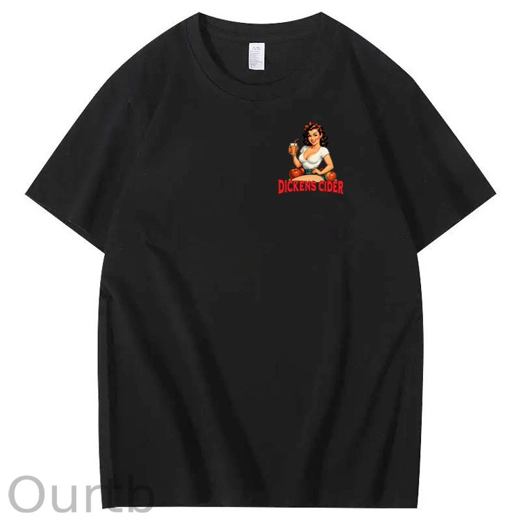 End Each Day With A  Dicknes Cider Pattern Print 100%Cotton T-Shirt