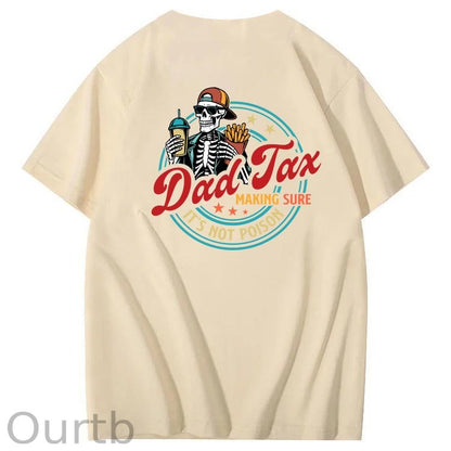 Dad Tax Pattern Print Cotton T-Shirt