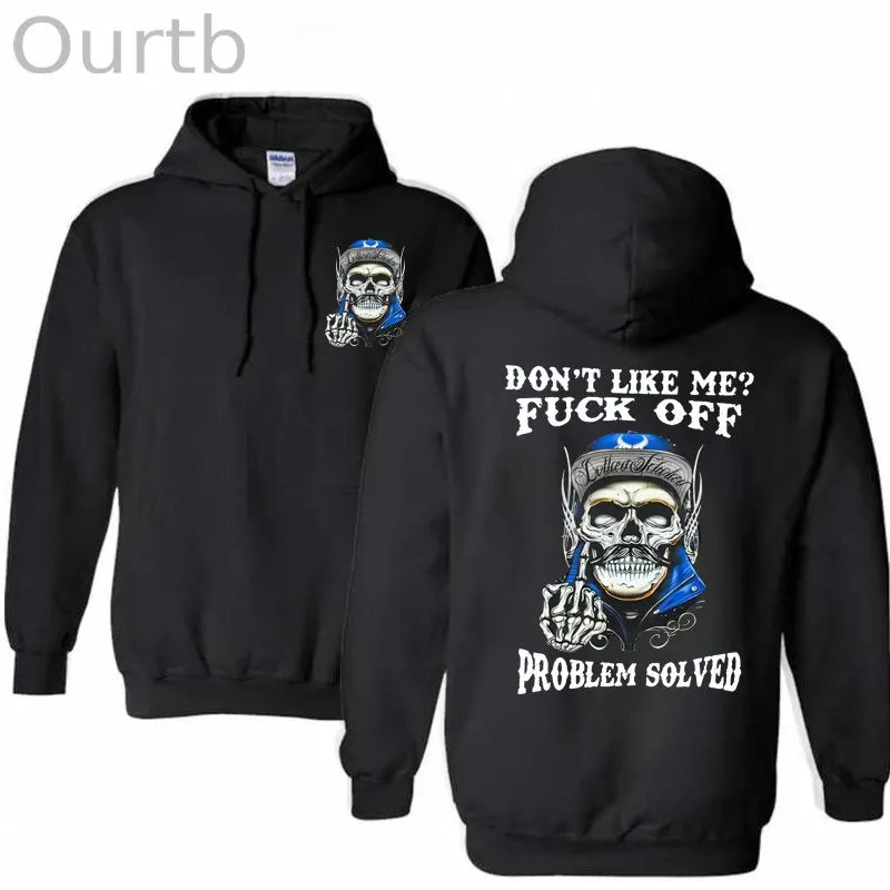 Don't Like Me Fuck Off Problem Solved Pattern Classic Hoodie