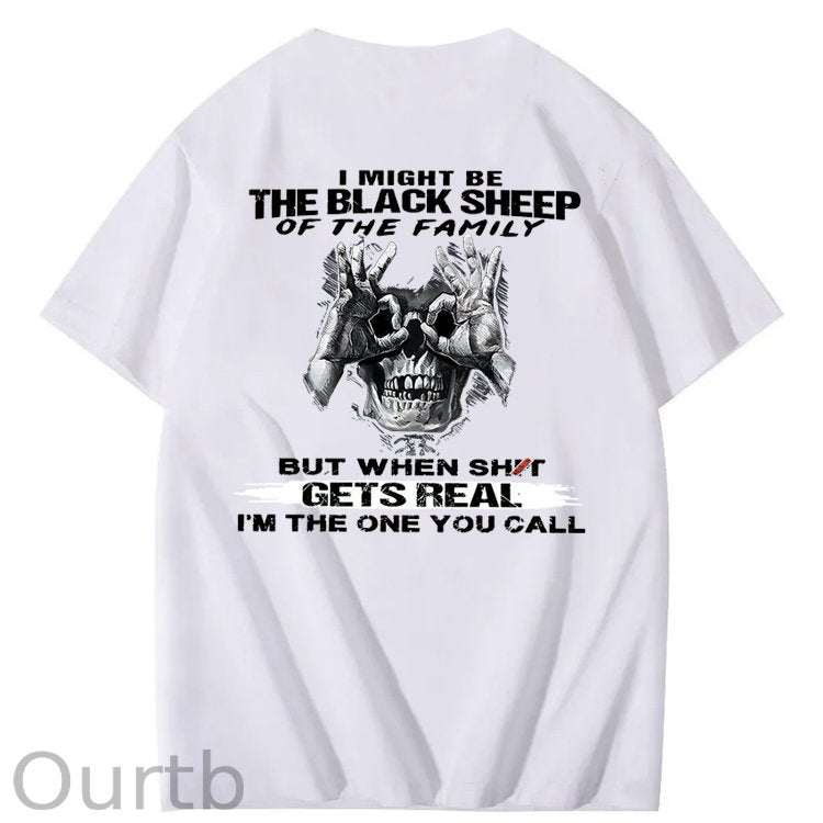 The Blacksheep Of  The Family Pattern Print 100%Cotton T-Shirt