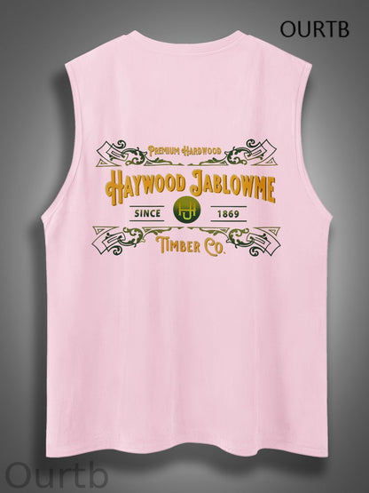 Haywood Since 1869 Jablowme Timber Co Art Print Cotton Sleeveless Tank Tops