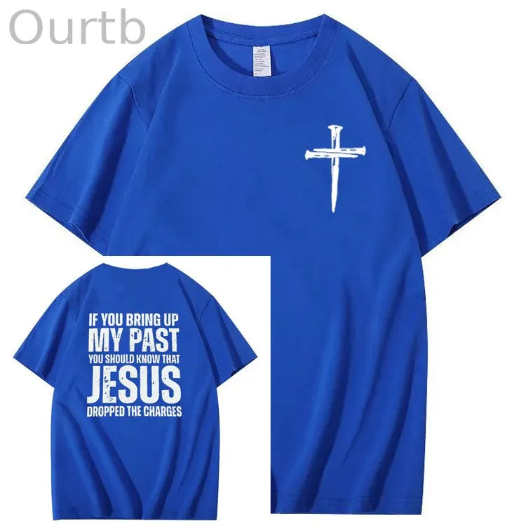Bring Up My Past Jesus Pattern Print Crew Neck T-Shirt