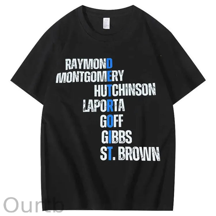 Detroit Lions football team player’s name shirt
