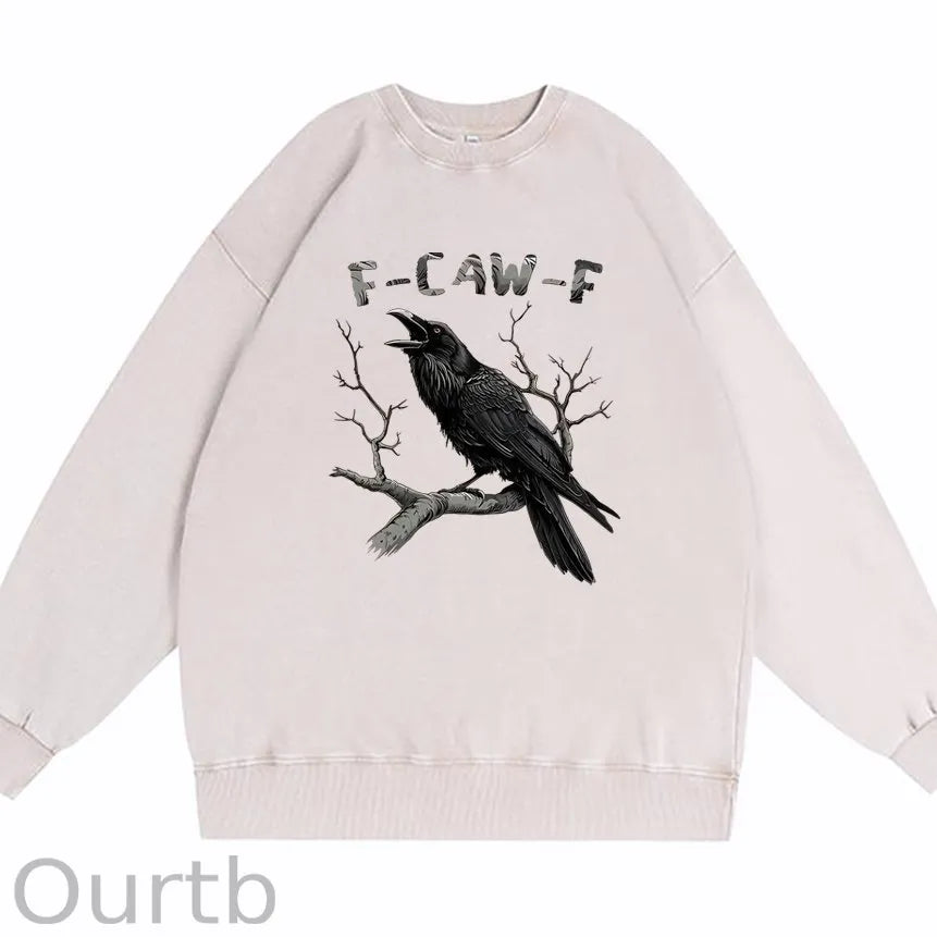 F-Caw-F Crow Cotton Washed Long Sleeve Sweatshirt/Shirt