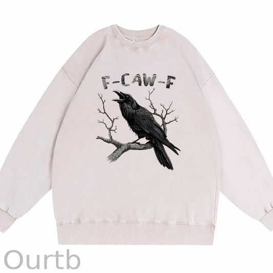 F-Caw-F Crow Cotton Washed Long Sleeve Sweatshirt/Shirt