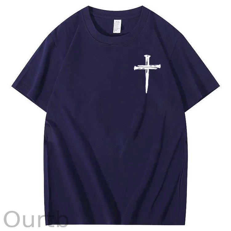 Bring Up My Past Jesus Pattern Print Crew Neck T-Shirt