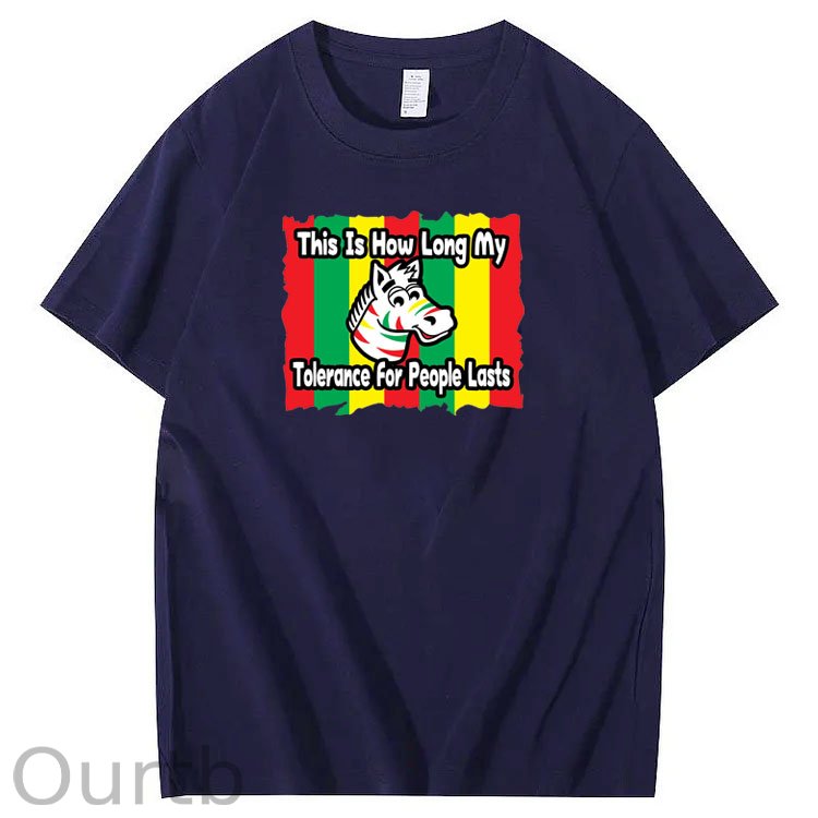 This Is How Long my Tolerance For People Lasts Pattern Print Crew Neck T-Shirt