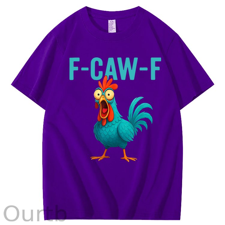 Funny Rooster Chicken F-Caw-F Chicken 100% Cotton T-Shirt