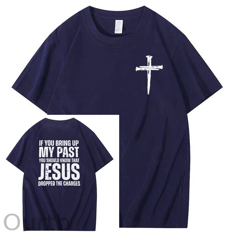 Bring Up My Past Jesus Pattern Print Crew Neck T-Shirt