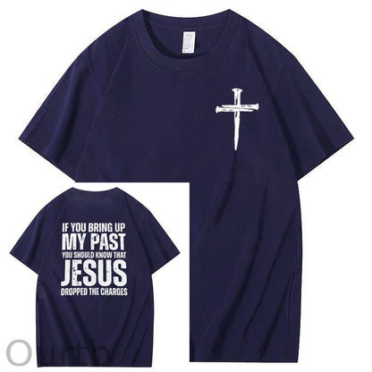 Bring Up My Past Jesus Pattern Print Crew Neck T-Shirt