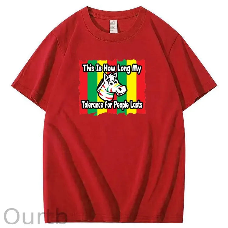 This Is How Long my Tolerance For People Lasts Pattern Print Crew Neck T-Shirt