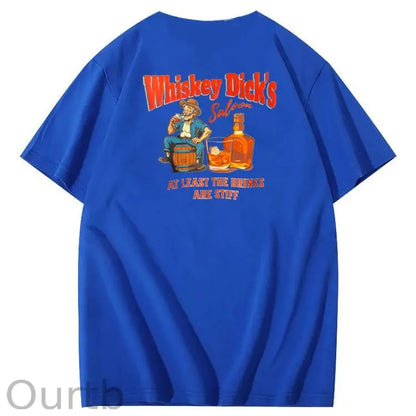 Whiskey Dick's Print Pattern Crew Neck T-Shirt