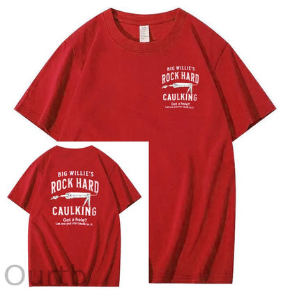 Big Willie’s Rock Pattern Print Crew Neck T-Shirt