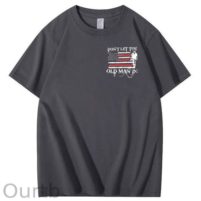 Vintage Don't Let The Old Man In Pattern 100&Cotton Print T-Shirt