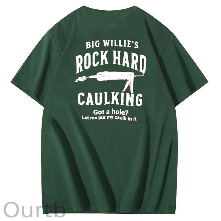 Big Willie’s Rock Pattern Print Crew Neck T-Shirt