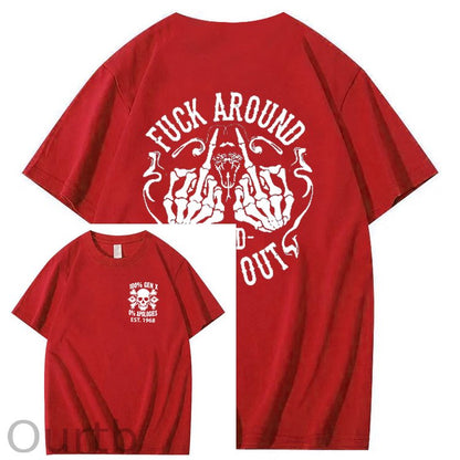 100%Gen X Pattern Print Crew Neck T-Shirt