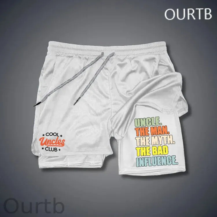 Cool Uncle Club Uncle The Man The Myth The Bad Influence Funny Art Print Shorts Pants