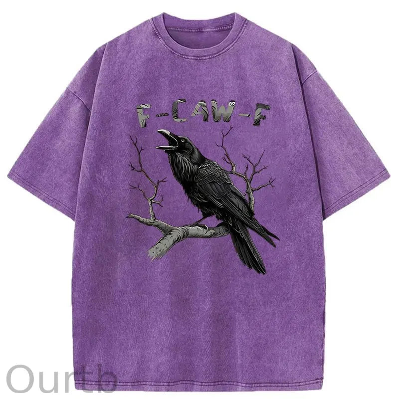 F-Caw-F Crow Washed Cotton T-Shirt