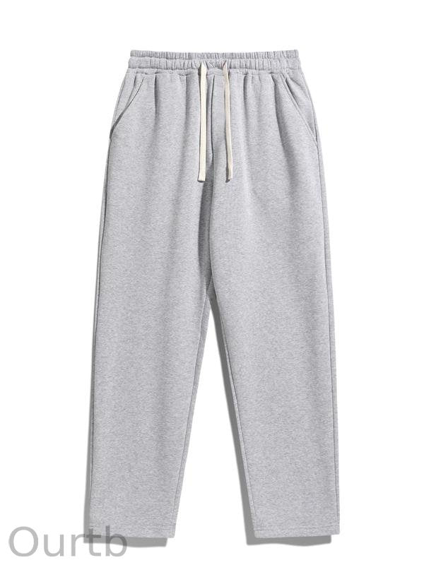 Men's Regular Fit Solid Drawstring Waist Sweatpants