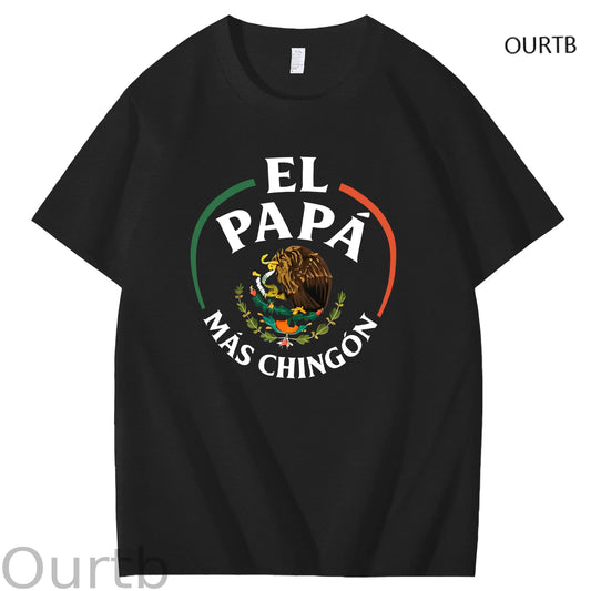 El Papa Mas Chingon Funny Art Pattern Print T-Shirt