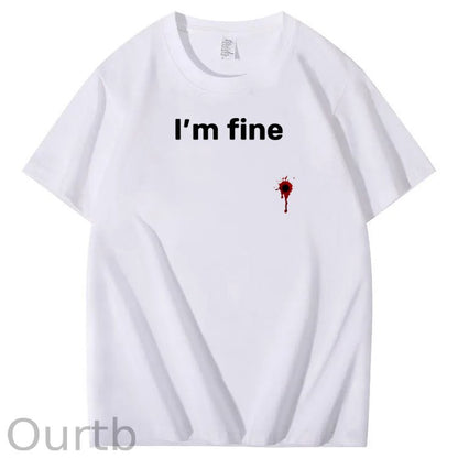 I'm Fine Pattern100% Cotton T-Shirt