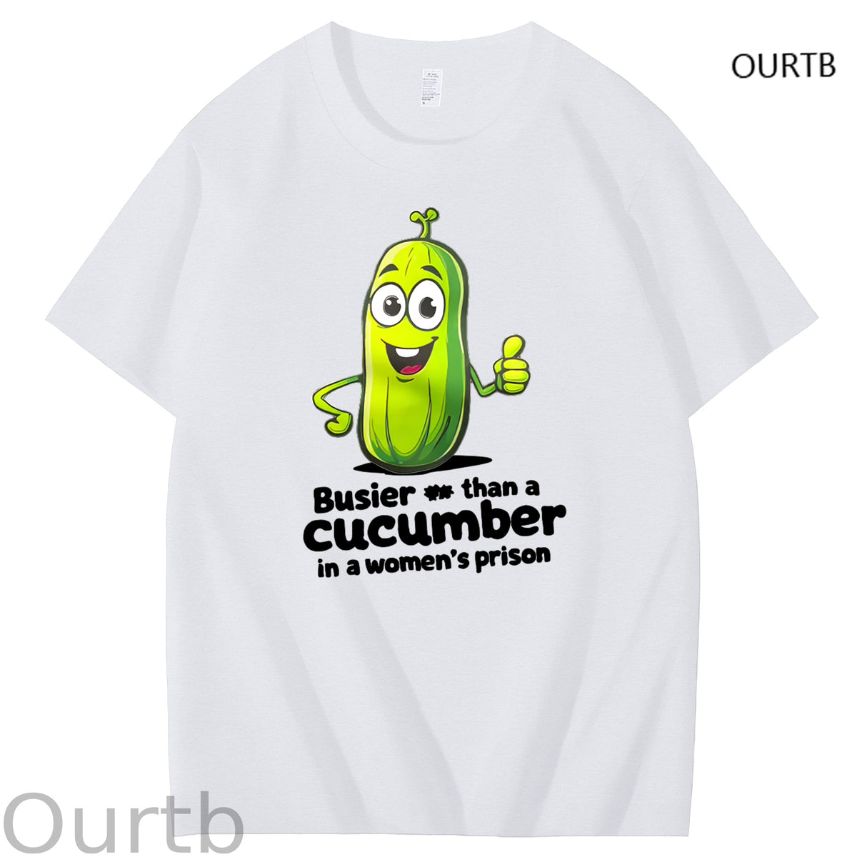 Busier Than A Cucumber In A Women's Prison Art Pattern Print T-Shirt