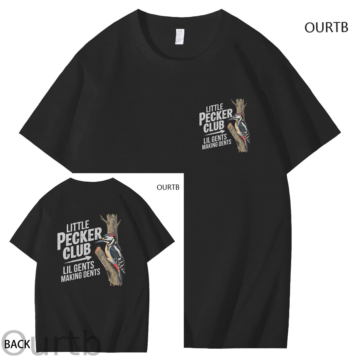 Little Pecker Club Lil Gents Making Dents Funny Adult Art Pattern Print T-Shirt