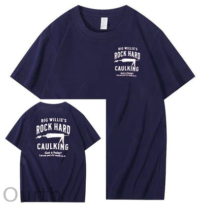 Big Willie’s Rock Pattern Print Crew Neck T-Shirt