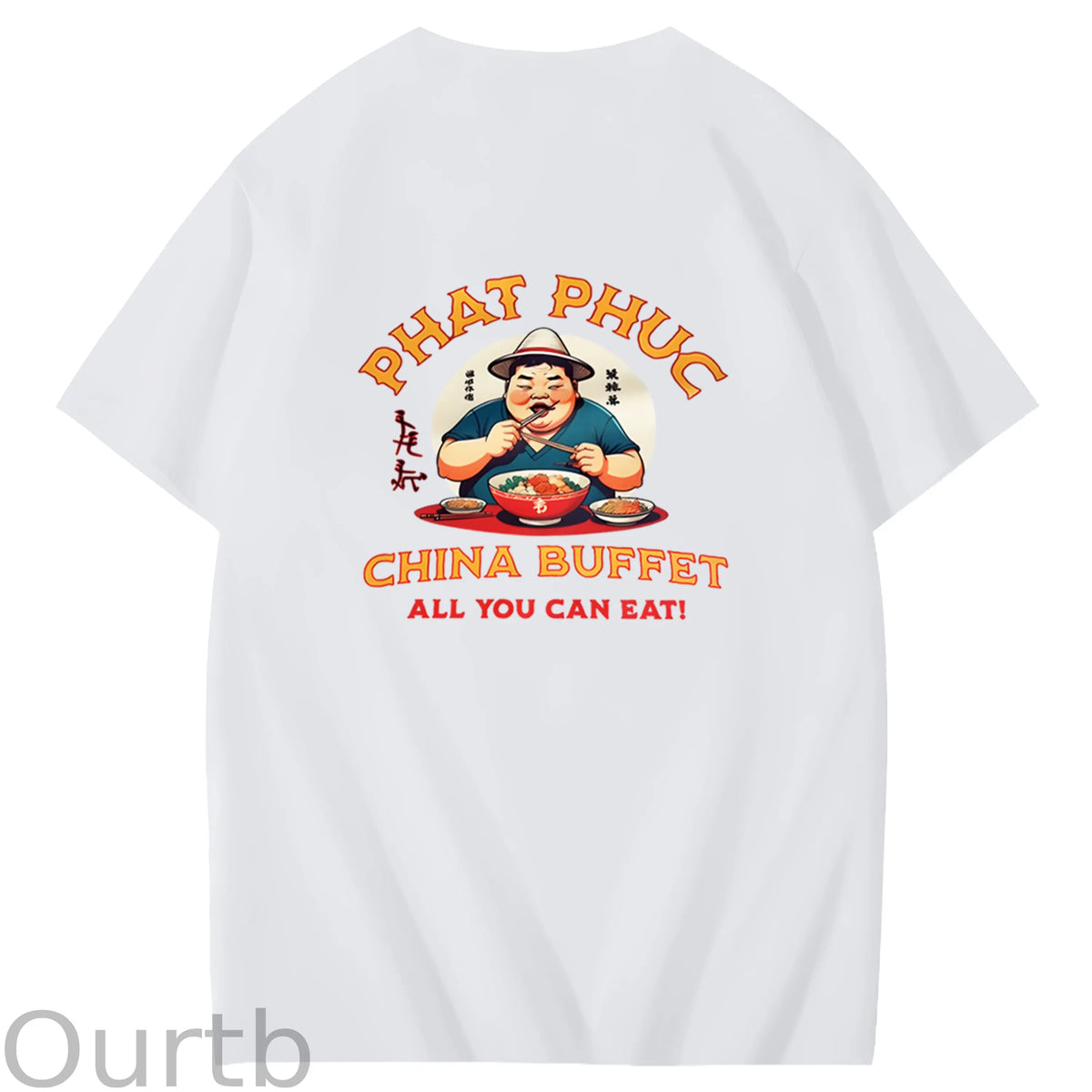 Phat Phuc China Buffet Art Pattern Print T-Shirt