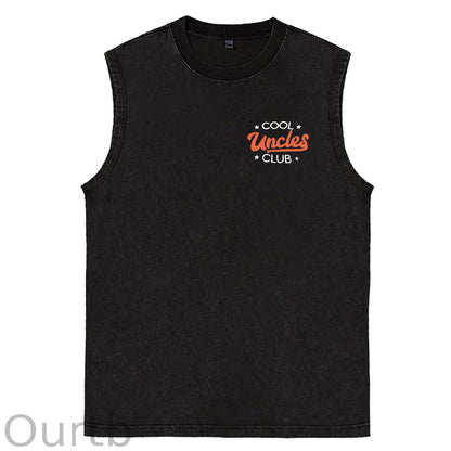 Cool Uncles Club Pattern Sleeveless Cotton Washed Printed Loose Vest