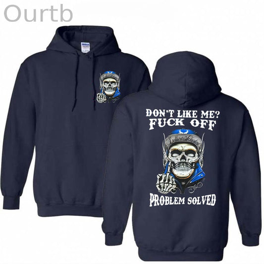 Don't Like Me Fuck Off Problem Solved Pattern Classic Hoodie