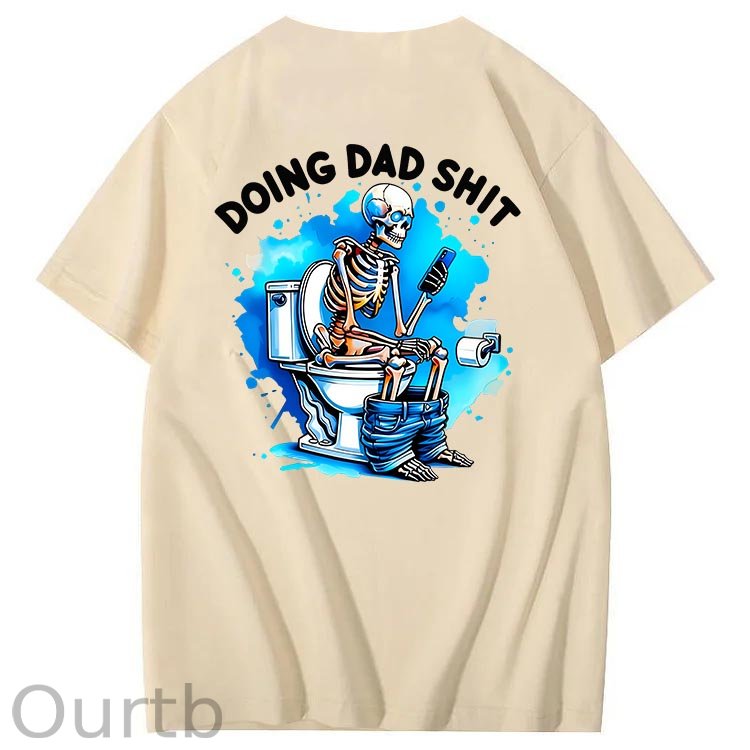 Doing Dad Shit Art Pattern Print T-Shirt