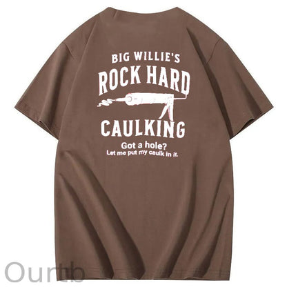 Big Willie’s Rock Pattern Print Crew Neck T-Shirt