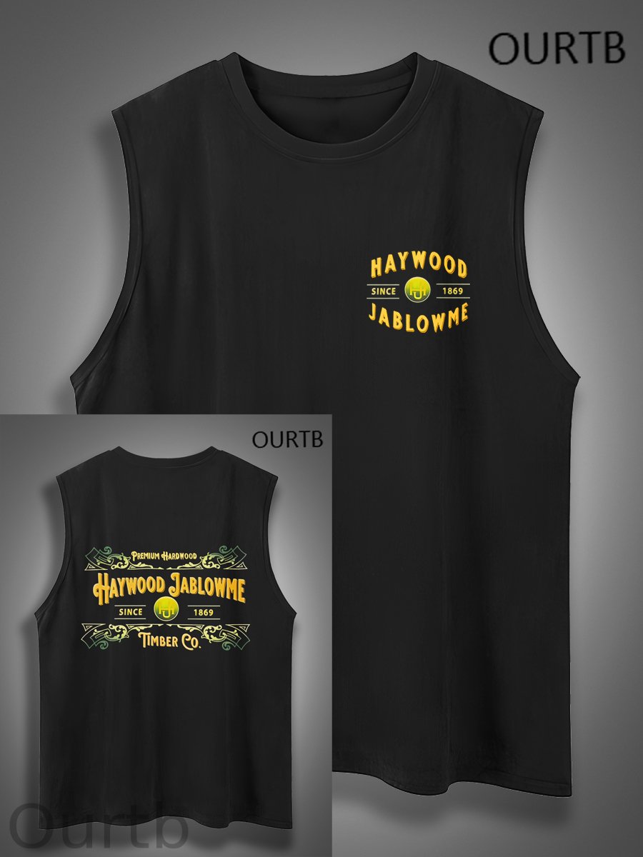 Haywood Since 1869 Jablowme Timber Co Art Print Cotton Sleeveless Tank Tops