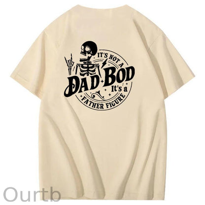 Dad Boo Pattern Print 100%Cotton T-Shirt