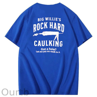 Big Willie’s Rock Pattern Print Crew Neck T-Shirt