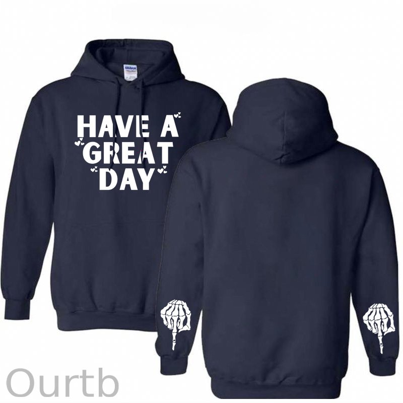 Have A Great Day Pattern 100% 300g Cotton Classic Hoodie
