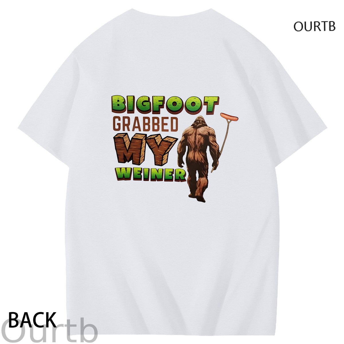 Bigfoot Grabbed My Weiner Art Pattern Print T-Shirt
