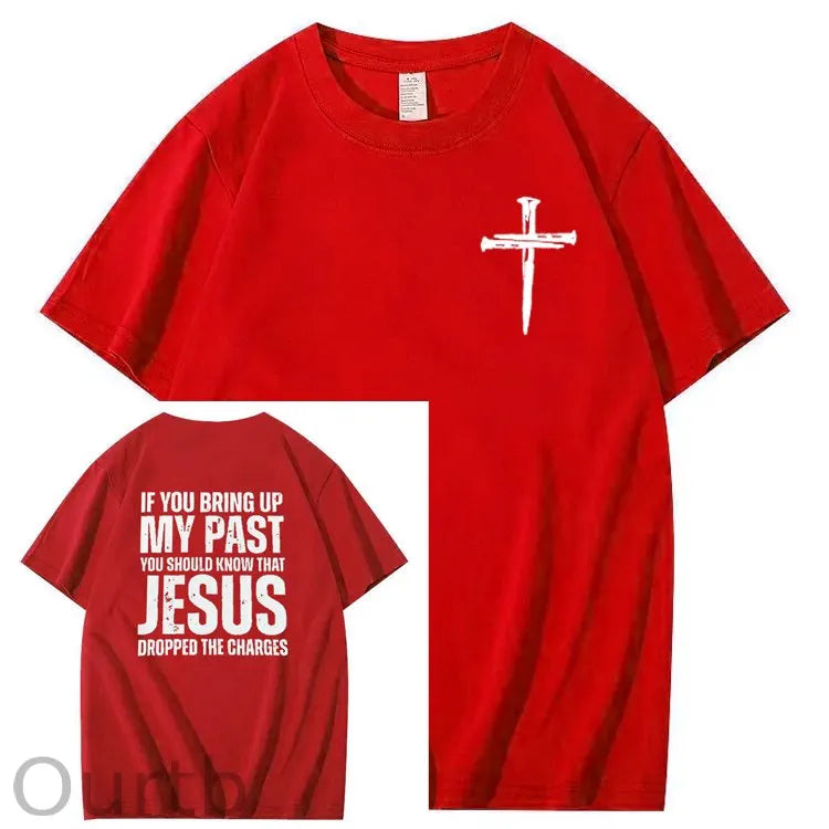 Bring Up My Past Jesus Pattern Print Crew Neck T-Shirt