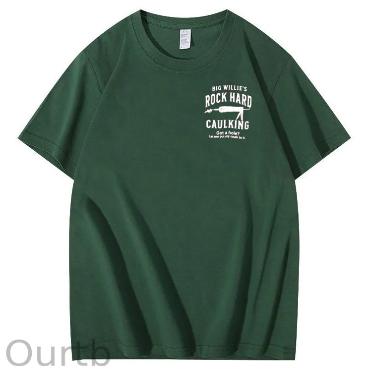 Big Willie’s Rock Pattern Print Crew Neck T-Shirt