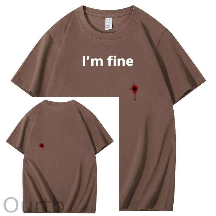 I'm Fine Pattern100% Cotton T-Shirt