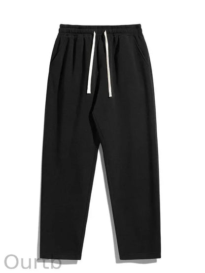 Men's Regular Fit Solid Drawstring Waist Sweatpants