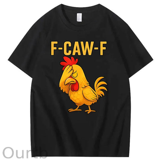 F-Caw-F Helpless Chicken Pattern100% Cotton T-Shirt