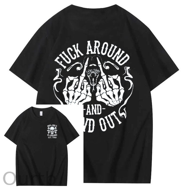 100%Gen X Pattern Print Crew Neck T-Shirt